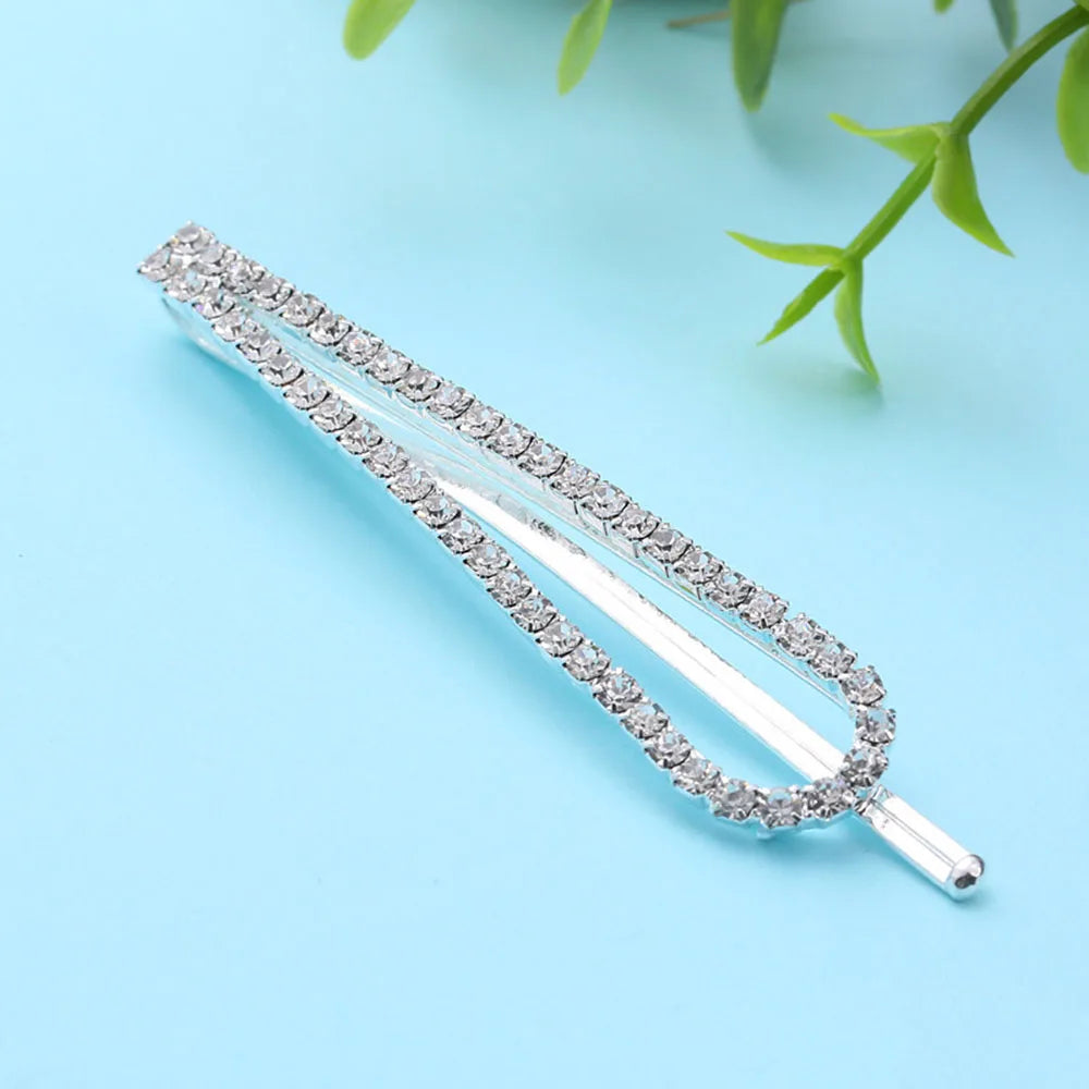Crystal Rhinestone Hair Clips – Elegant Alloy Barrettes | 6 Colours