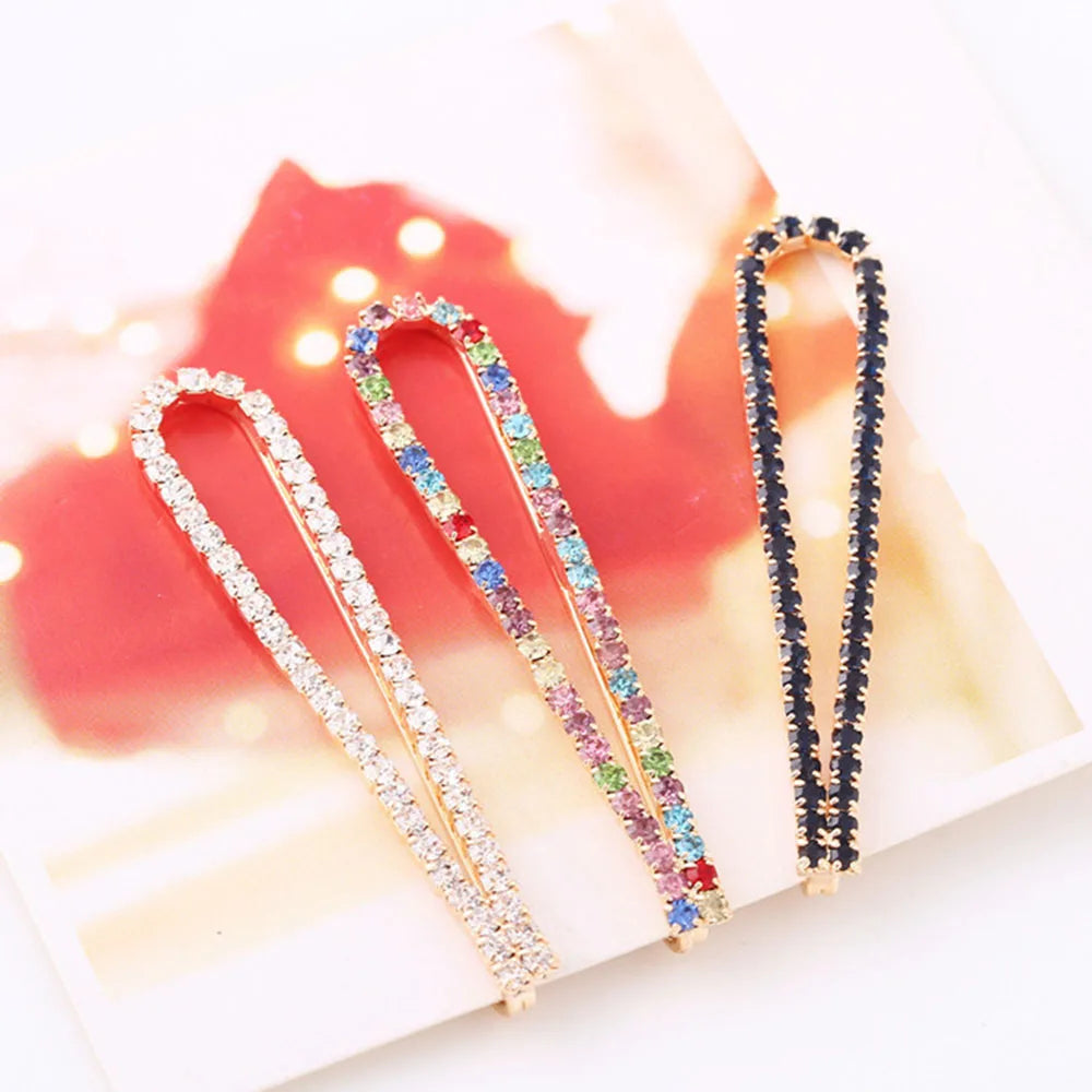 Crystal Rhinestone Hair Clips – Elegant Alloy Barrettes | 6 Colours