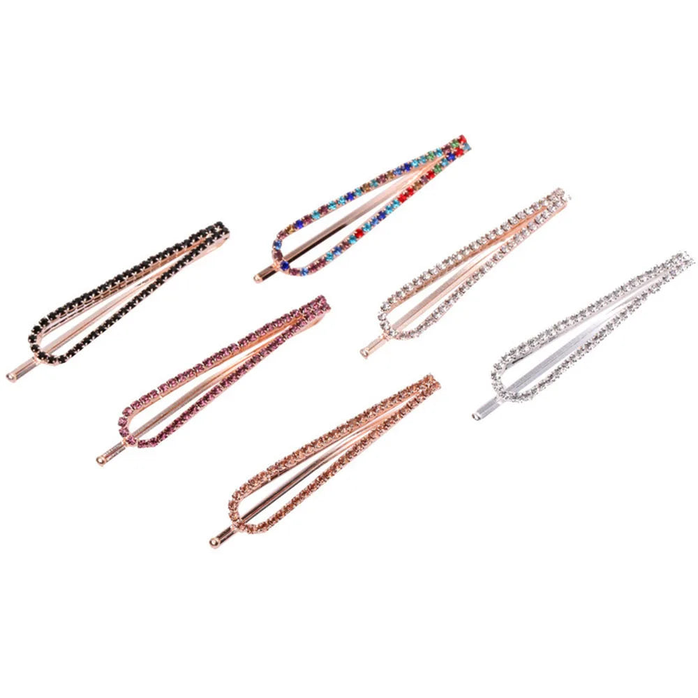 Crystal Rhinestone Hair Clips – Elegant Alloy Barrettes | 6 Colours