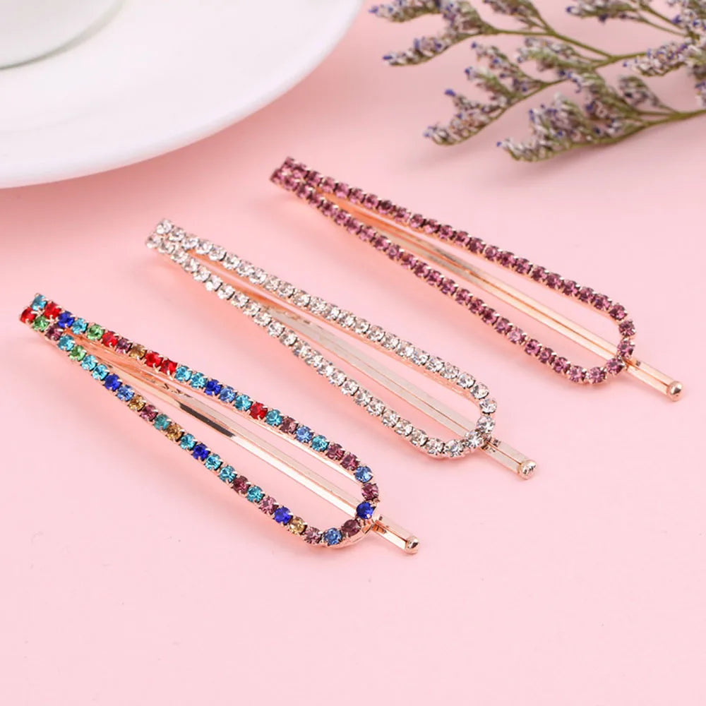 Crystal Rhinestone Hair Clips – Elegant Alloy Barrettes | 6 Colours