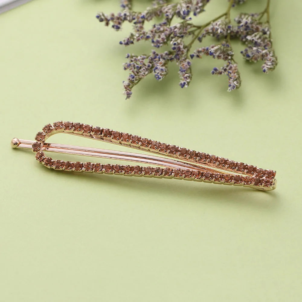 Crystal Rhinestone Hair Clips – Elegant Alloy Barrettes | 6 Colours