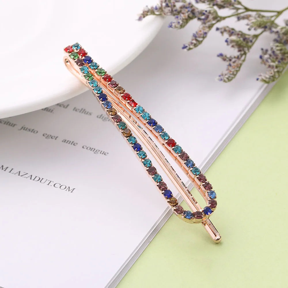 Crystal Rhinestone Hair Clips – Elegant Alloy Barrettes | 6 Colours