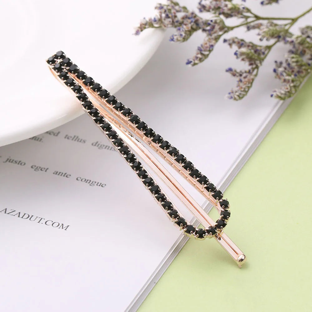 Crystal Rhinestone Hair Clips – Elegant Alloy Barrettes | 6 Colours