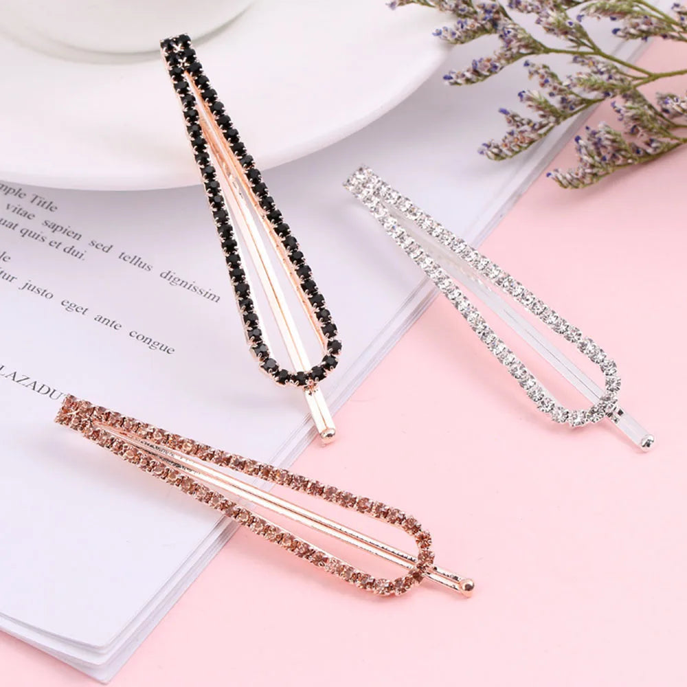 Crystal Rhinestone Hair Clips – Elegant Alloy Barrettes | 6 Colours