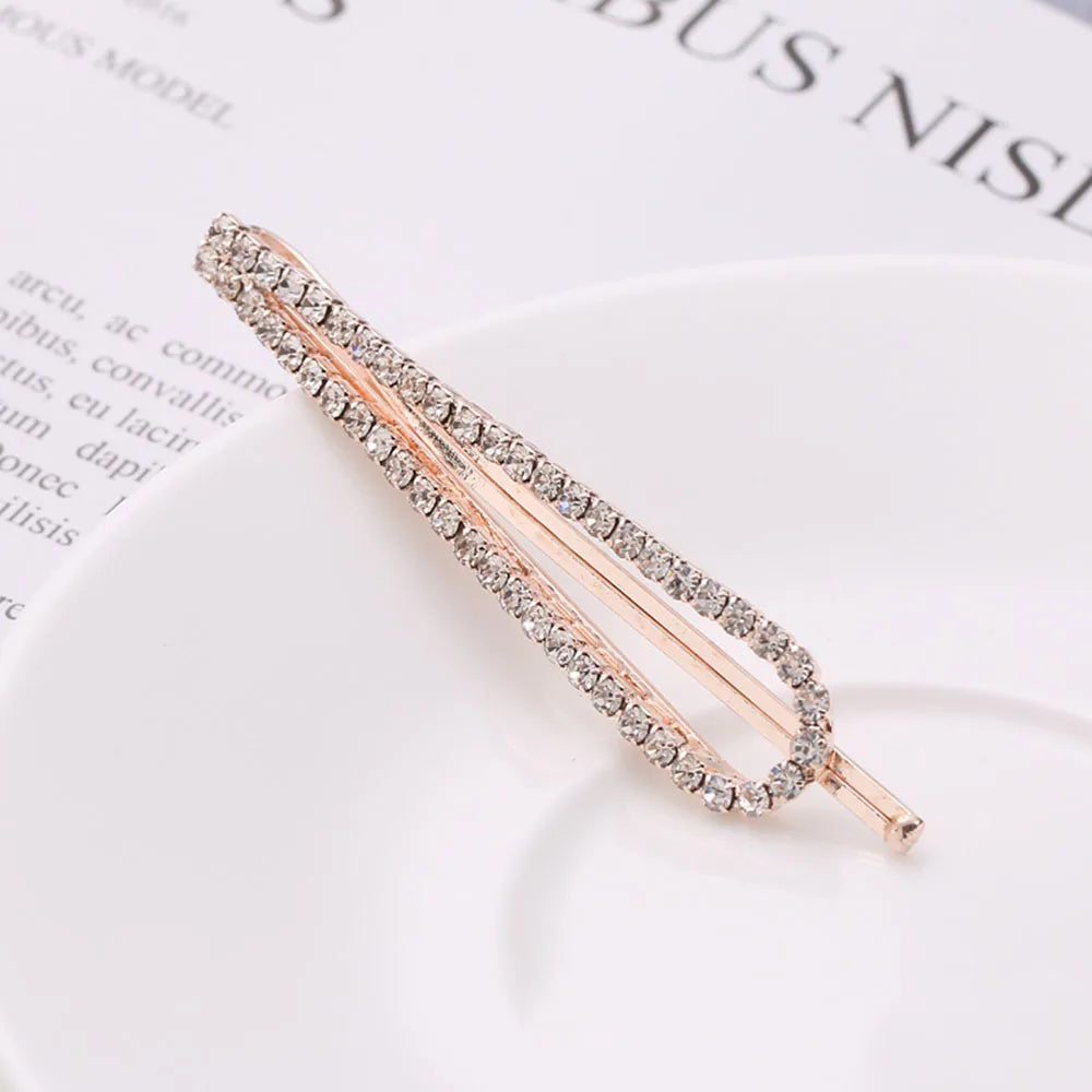 Crystal Rhinestone Hair Clips – Elegant Alloy Barrettes | 6 Colours