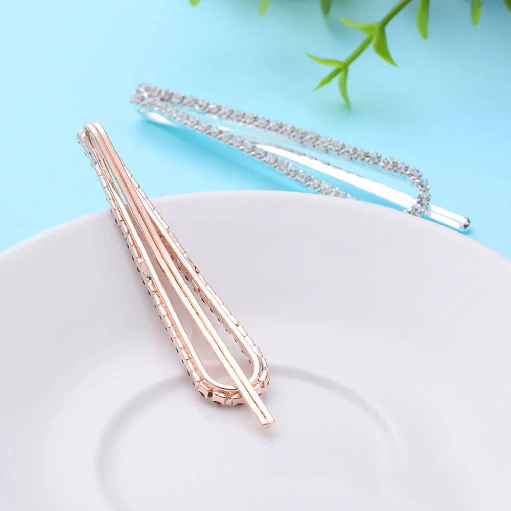 Crystal Rhinestone Hair Clips – Elegant Alloy Barrettes | 6 Colours
