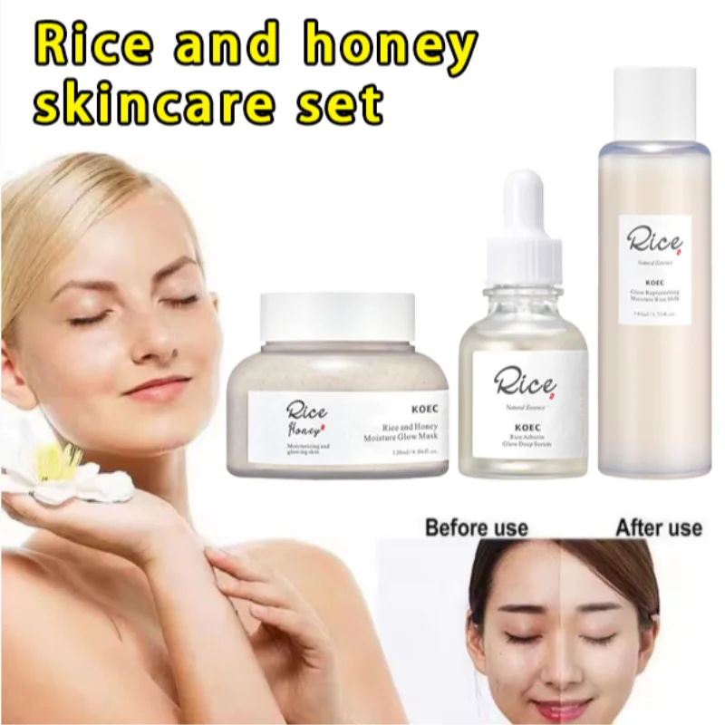 Korean Rice & Honey Skincare Set – Brightening & Firming for Women