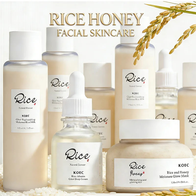 Korean Rice & Honey Skincare Set – Brightening & Firming for Women