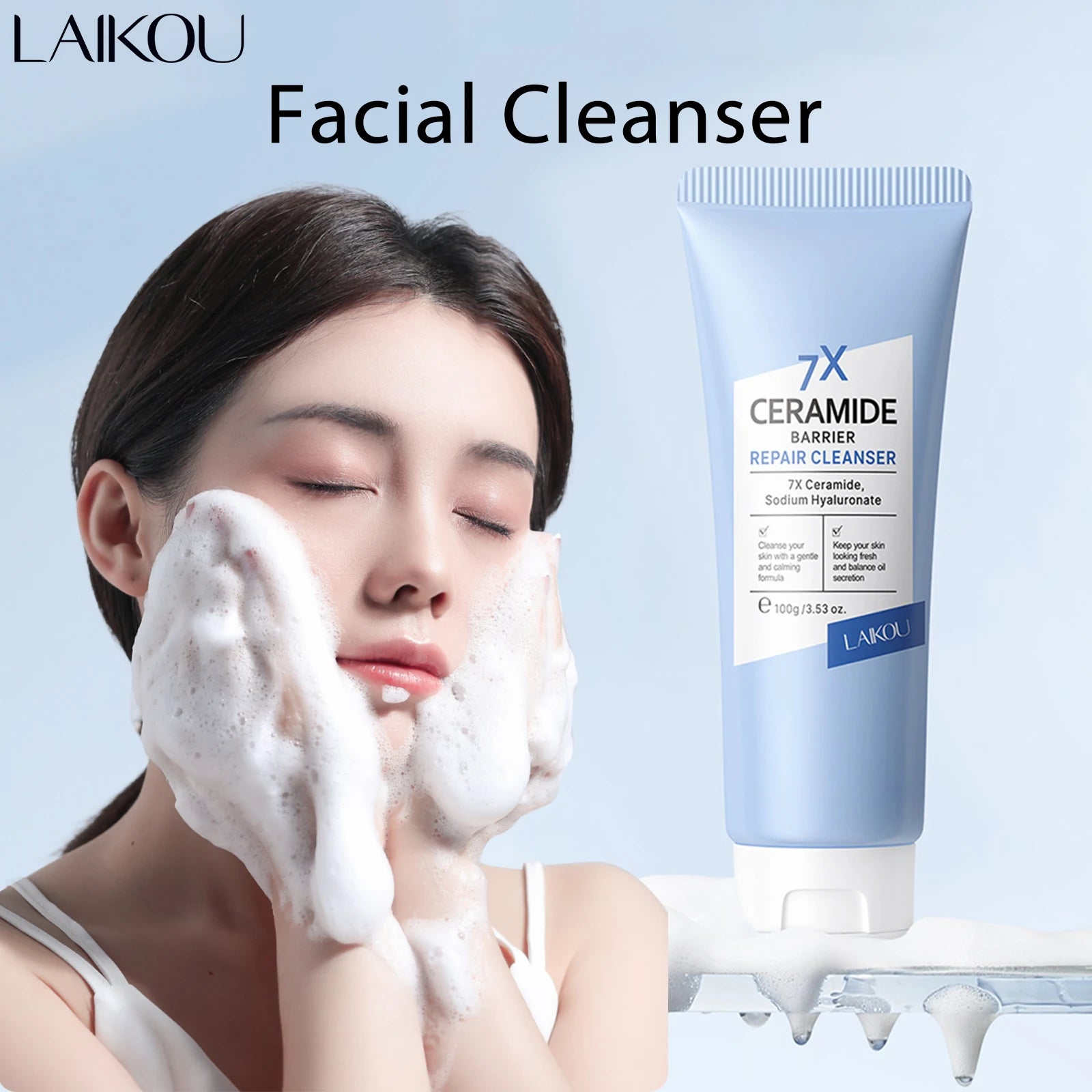 7X Ceramide Facial Cleanser – Gentle Daily Cleanser, 100g