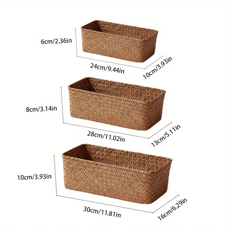 Bathroom Storage Basket – Woven Grass Home Organizer