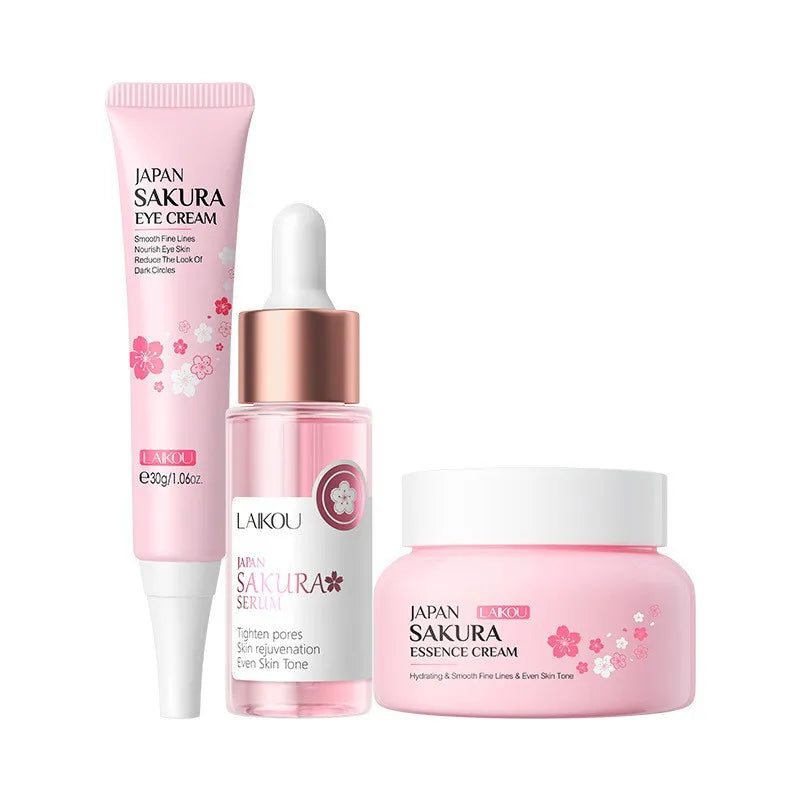 Korean Sakura Skincare Set – Hydration, Cleansing & Sun Protection