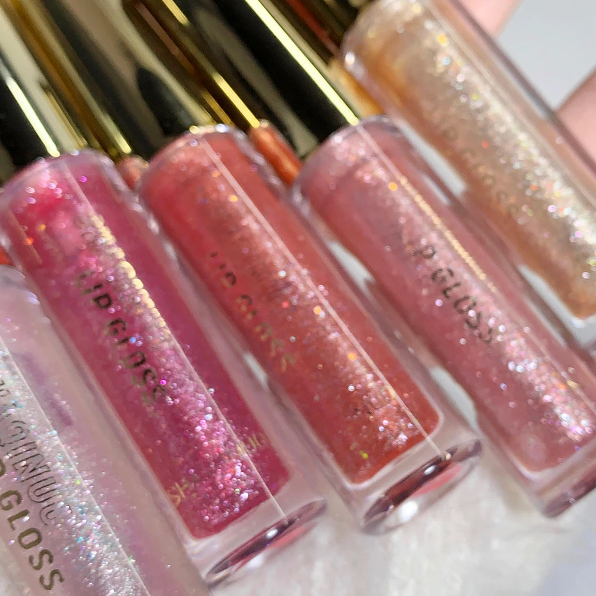 Moisturizing Plump Sparkling Lip Gloss – Water-Glossy Mirror Lip Glaze | 5 Shades
