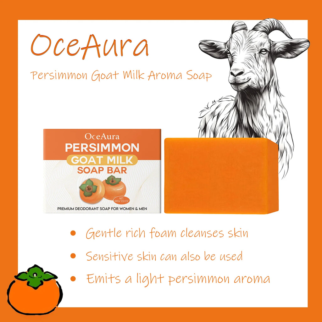 OceAura Persimmon Goat Milk Soap – Moisturizing & Fragrant