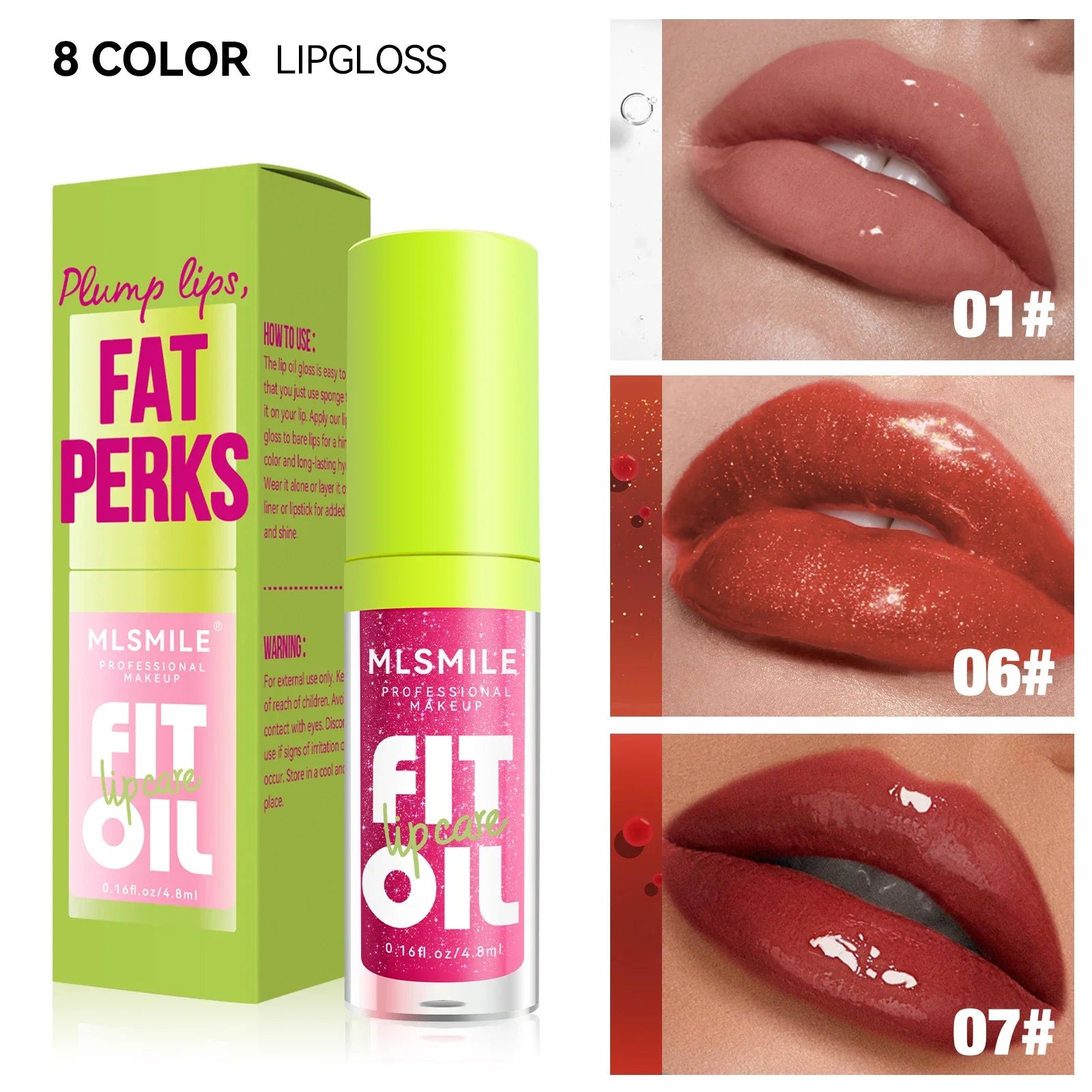 Glossy Lip Care Oil – Hydrating Plump Dewy Lips | 8 Shades