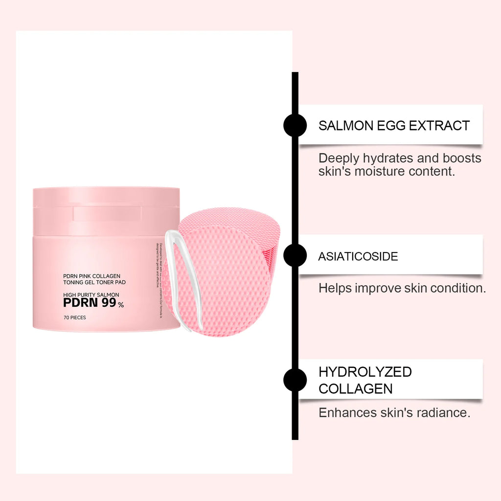 PDRN Pink Collagen Toner Pads – Hydrating Daily Care