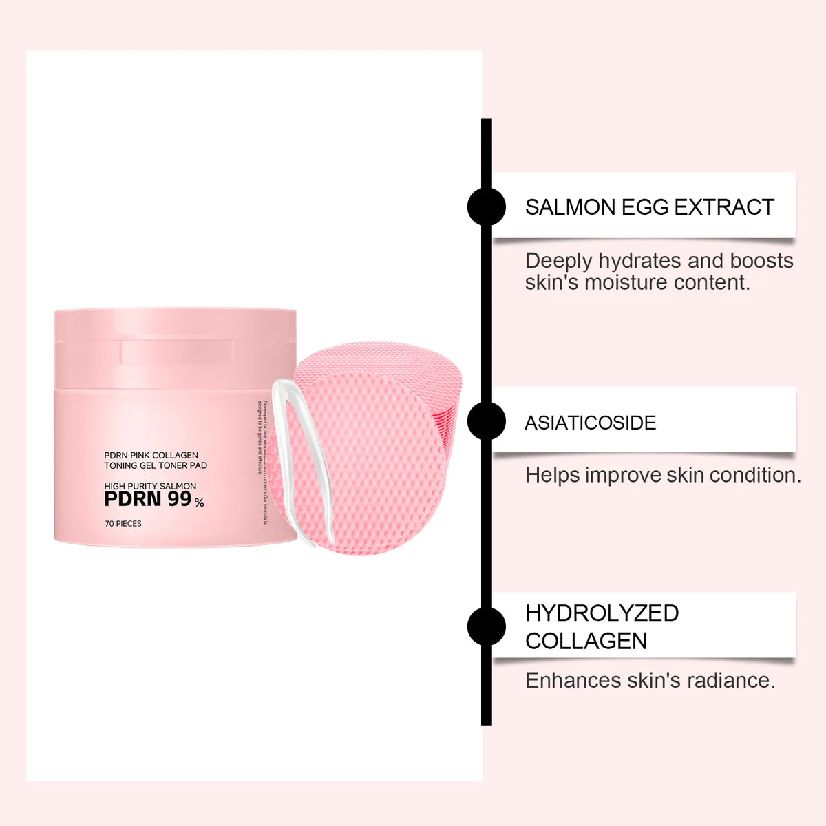PDRN Pink Collagen Toner Pads – Hydrating Daily Care