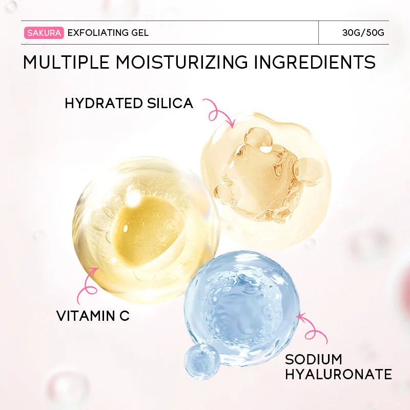 Sakura Exfoliating Peeling Gel – Facial Scrub, 50g