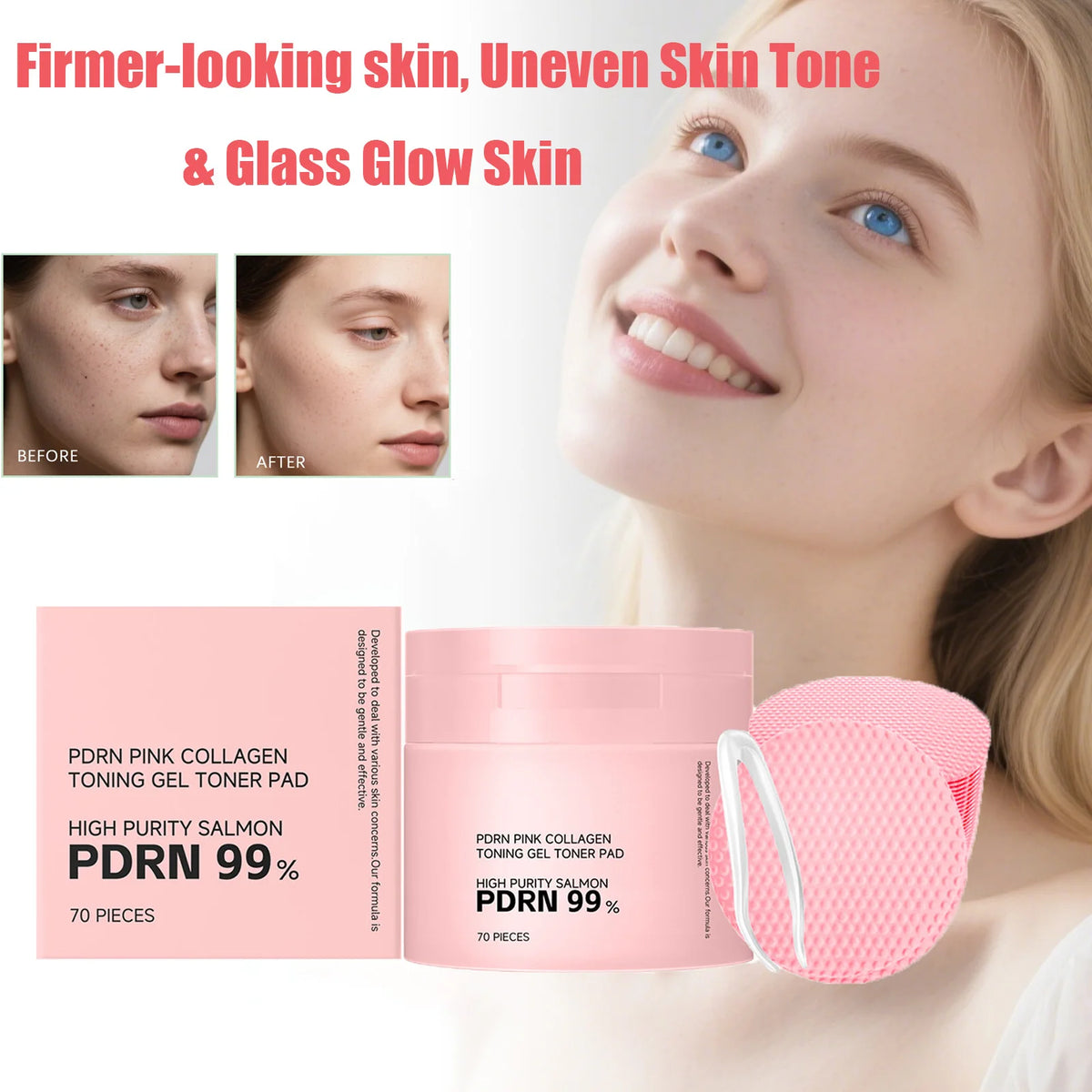 PDRN Pink Collagen Toner Pads – Hydrating Daily Care